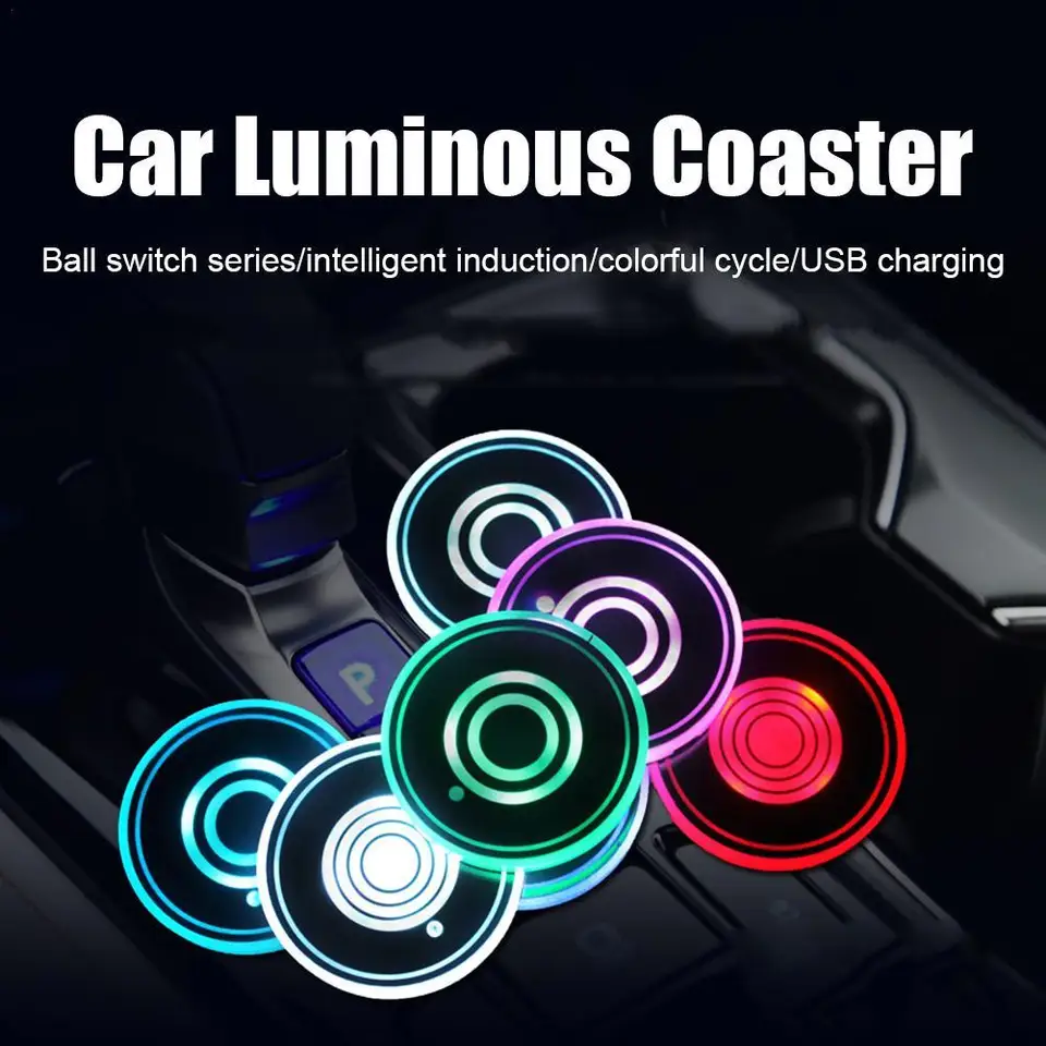 LED žiarivé auto vodné poháre držiak držiak na dráhu COASTER LAMP LED držiak držiak na dobutiek na dobutiek