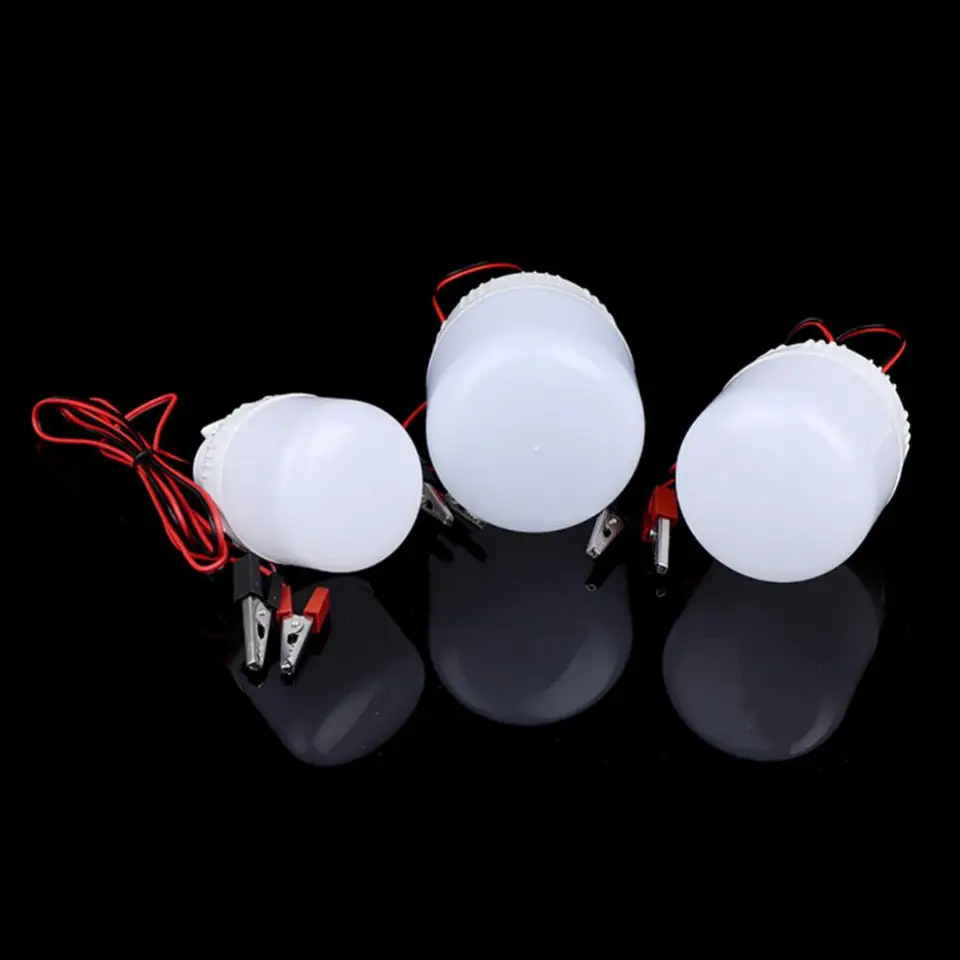 LED žiarovka 12V pre rybárske kempingové prenosné s drôtom Night Market Market Battery LED Bombillas Chip 5W 9W 15W 20W 30W 40W