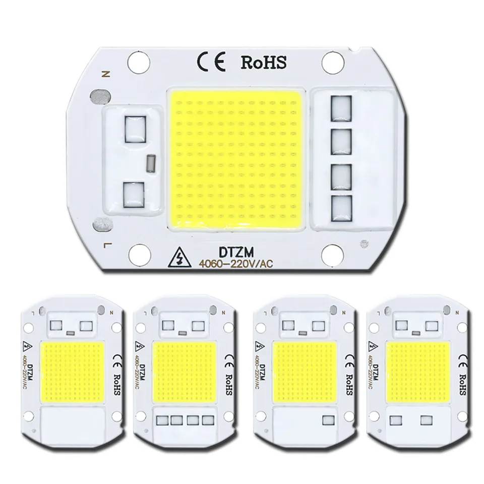 LED žiarovka COB Chip 50W 30W 20W 10W korálky 220-240V bez potreby vodiča pre vonkajšie vnútorné svetlo svetlomet LED modul LED modul coolwhite