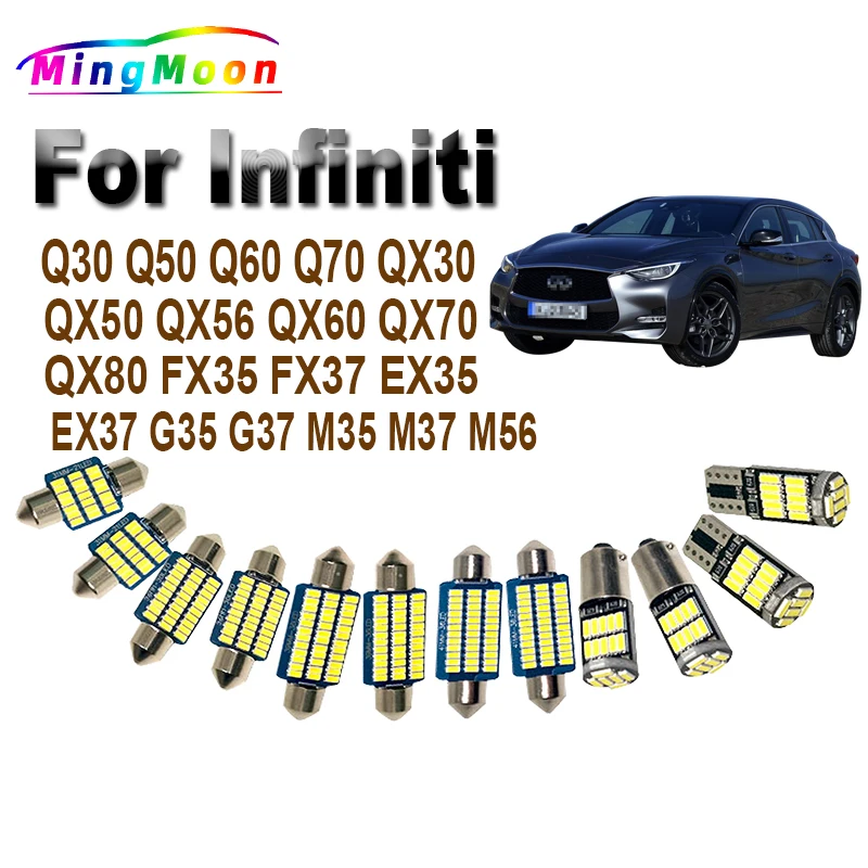 LED žiarovky pre infiniti QX30 QX50 QX56 QX60 QX70 QX80 Q30 Q50 Q60 Q70 G35 G37 M35 M37 M56 FX35 FX37 EX35 EX35 EX37