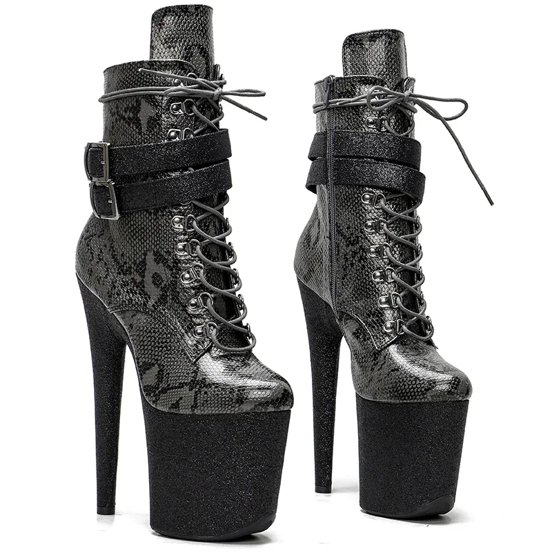 Leecabe 20 cm/8 palcov Snake Upper Trend Fashion Sexy vysoká podpätka Platforma Stripper päty päty tanečné topánky
