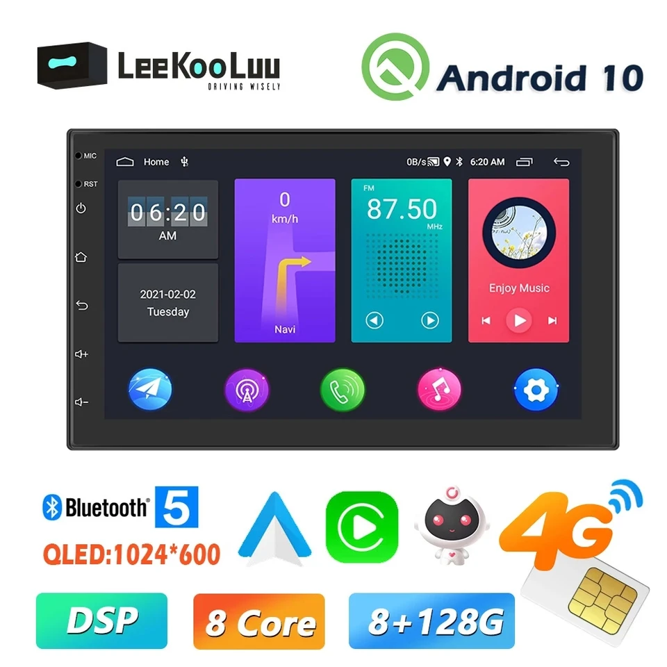 LEEOCOOUU 2 DIN ANDROID 11 AUTOMÁRNE RÁDIO GPS navigáciu 7 palcov Autoradio 2DIN STEREO MULTIMEDION PLAČIST