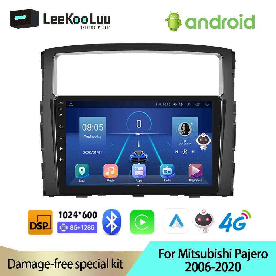 LEEOCOOUU 2DIN Android Car Radio Auto Stereo GPS multimediálny hráč pre Mitsubishi Pajero 2006 2007 2008 -2017 CarPlay 4G WiFi