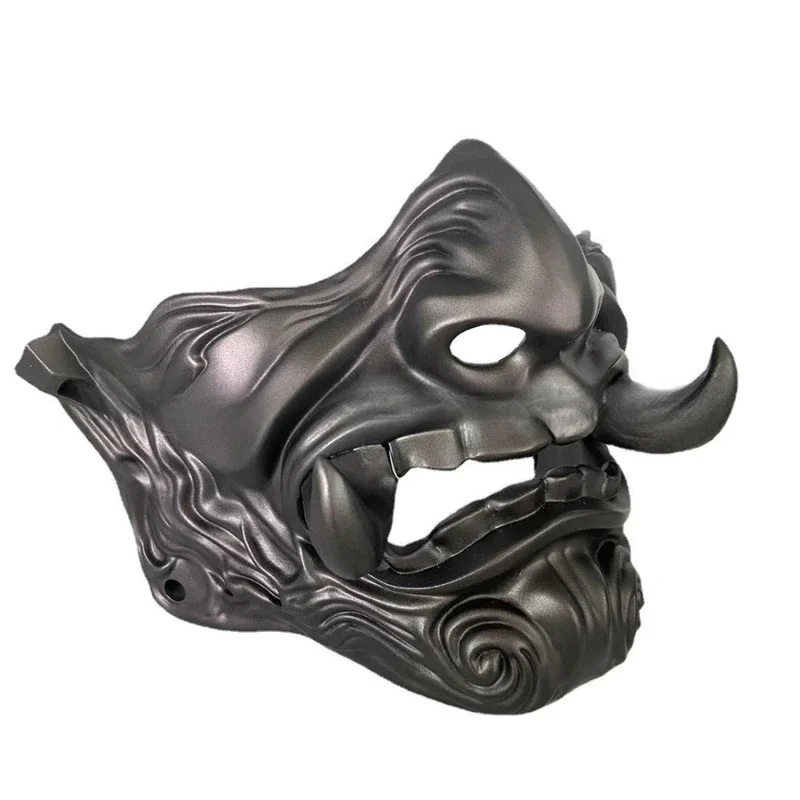 Legenda Hannya Half Face Resin Latex Mask Cosplay Horror Prajna Oni samurai démon Zlý vrah Halloween Masquerade Party kostým