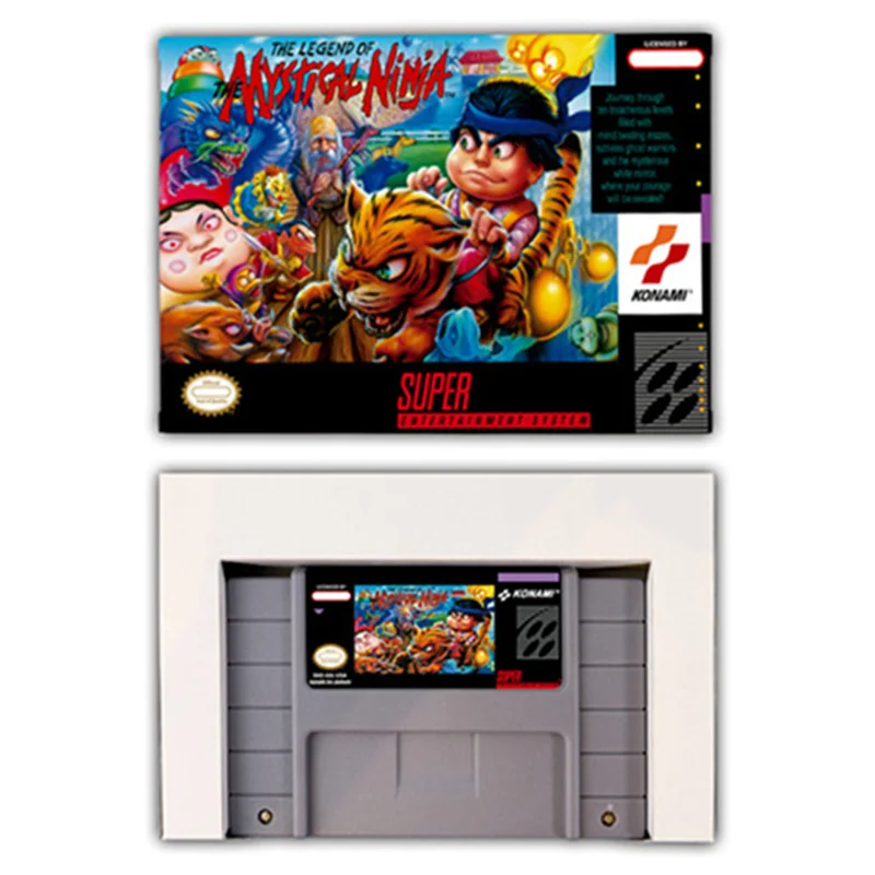 Legenda o mystickej akčnej hernej karte Ninja pre SNES EUR PAL USA NTSC 16BIT Game Consoles s maloobchodnou krabicou kazetou