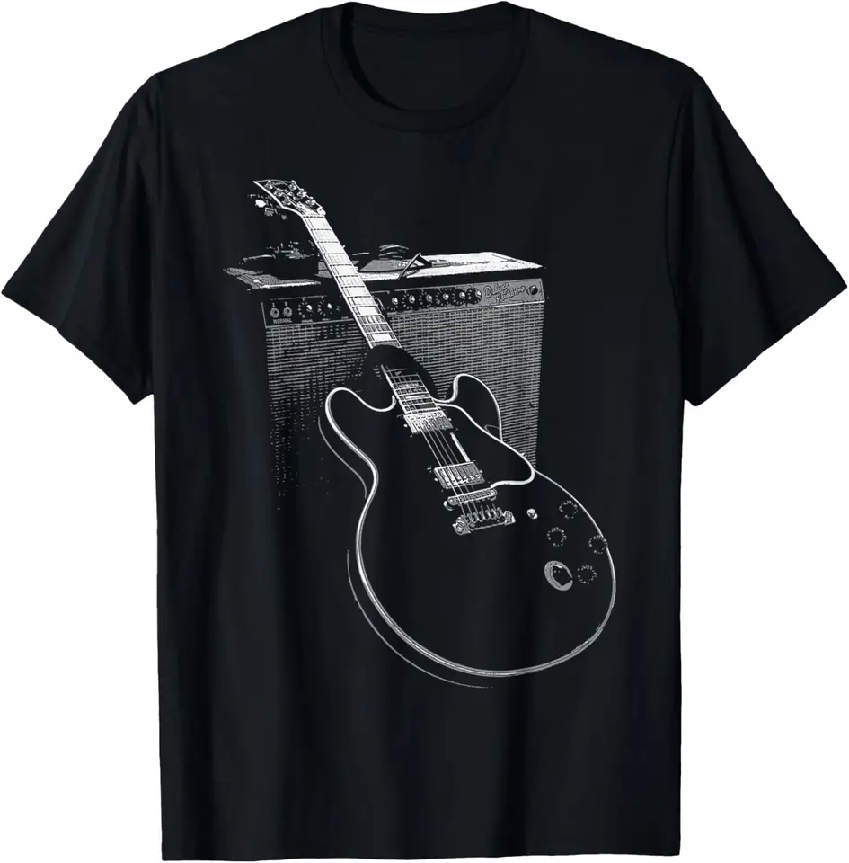 Legendárne bluesové gitara a zosilňovače Tirth Music Gifts Unisex Summer Soft Tops Vlastné tlačené grafické košele Camisetas