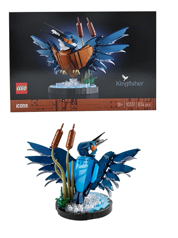 LEGO 10331 Ikony Kingfisher Model Kit, Model vtákov pre obývaciu izbu alebo kanceláriu, dekorácia domácej kancelárie, darček pre milovníkov vtákov