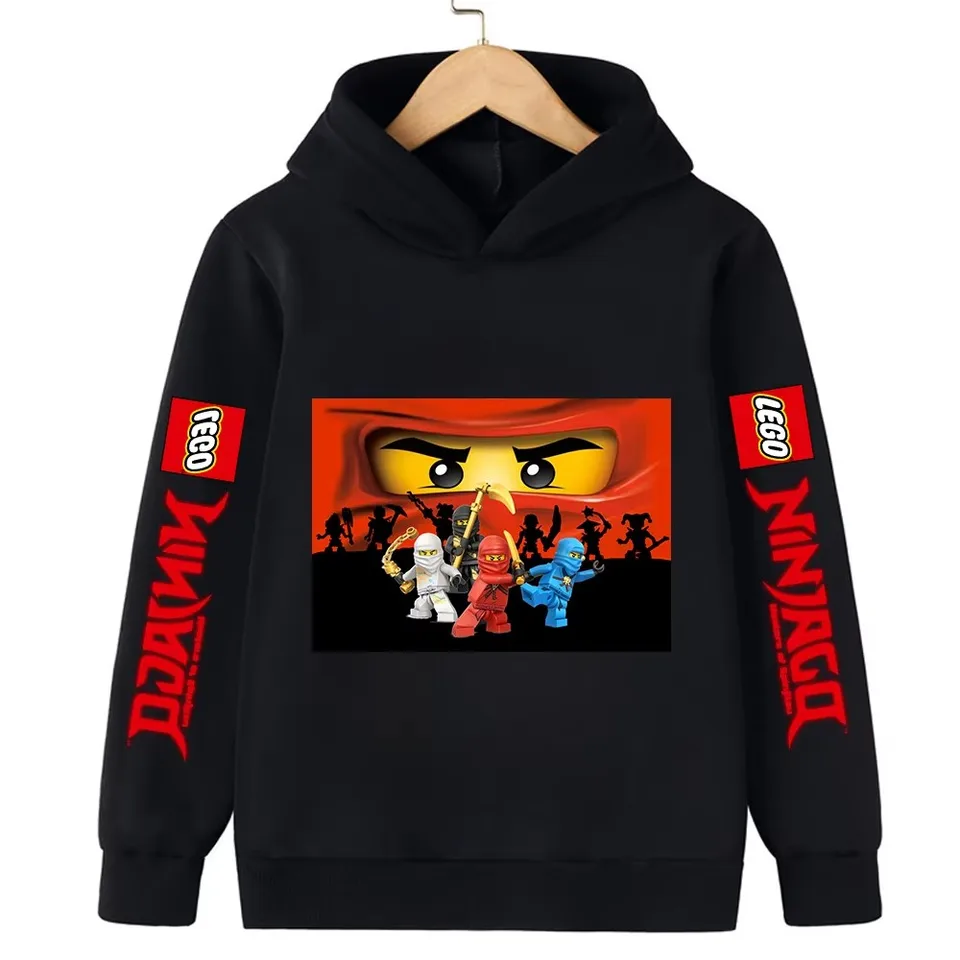 Lego Phantom Ninja Detské mikiny s dlhým rukávom Príležitostné športové mikina 3-13 rokov starý chlapec dieťa Dievčatá oblečenie Pullover