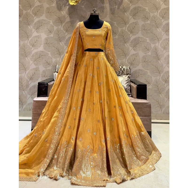 Lehenga Choli Bollywood Svadobná večera v Indii pakistanské nosenie čítania