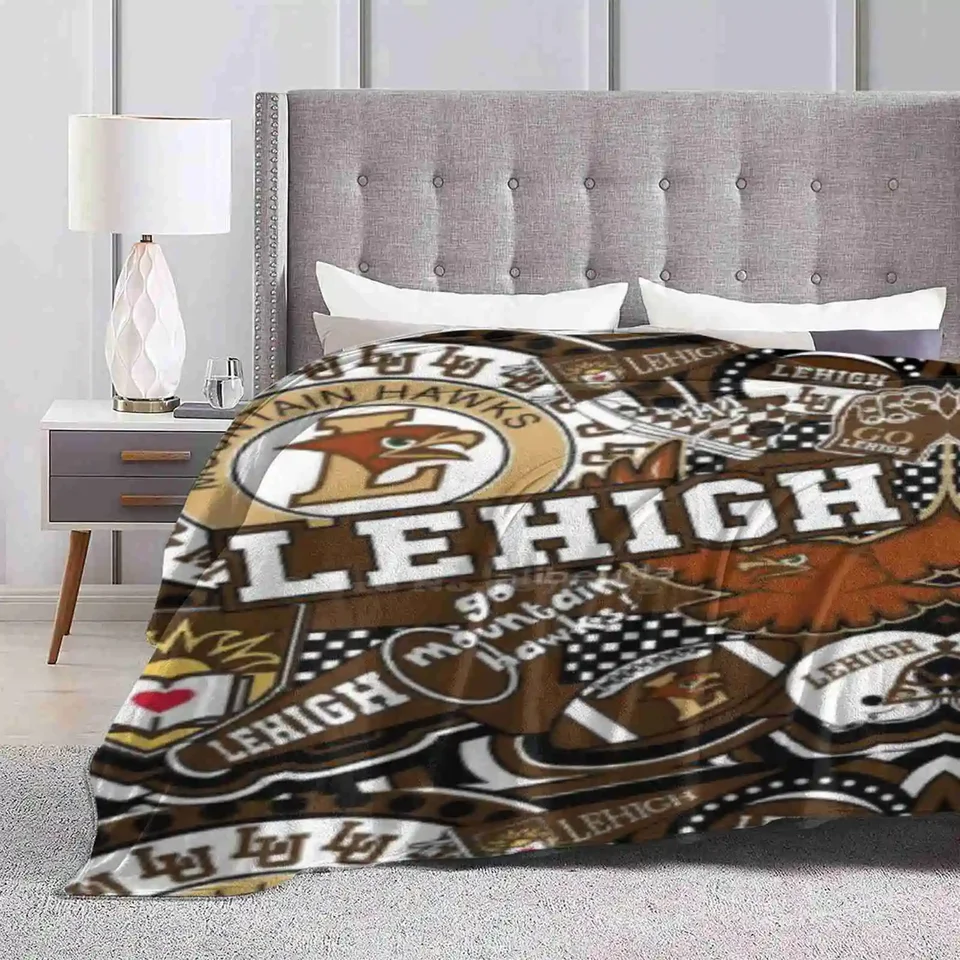 Lehigh University Collage Mäkké teplé svetlo tenké prikrývky Lehigh Colle Collage Tailgate Položka
