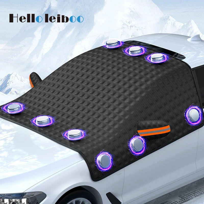 Leiboo Automobil Snehový kryt Magnetické čelné sklo Sunshade Anti Freeze Snow Sneh Čelné sklo kryje Sun Priečko Automatické exteriérové ​​doplnky