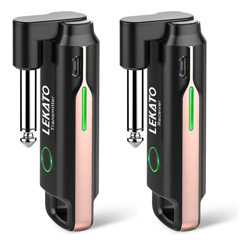 Lekato WS-70 Guitar Wireless System Prepentter Rechargeble Audio UHF digitálny vysielač prijímacích systémov 70 kanálov