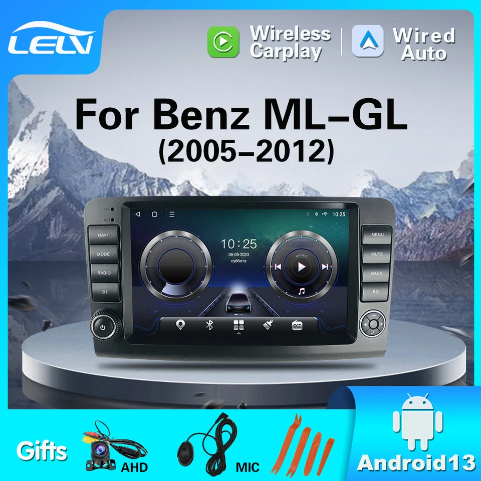 LELV Android 13 Android Car Radio GPS pre Mercedes Benz W164 ML GL 2005 - 2012 pre Benz 2006 - 20014 R280 R300 R320 R350