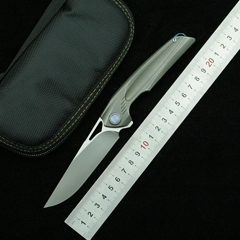 Lemifshe nový skutočný M390 Blade Titanium Zliatina rukoväte skladací nôž vonkajšie kempingové poľovníctvo