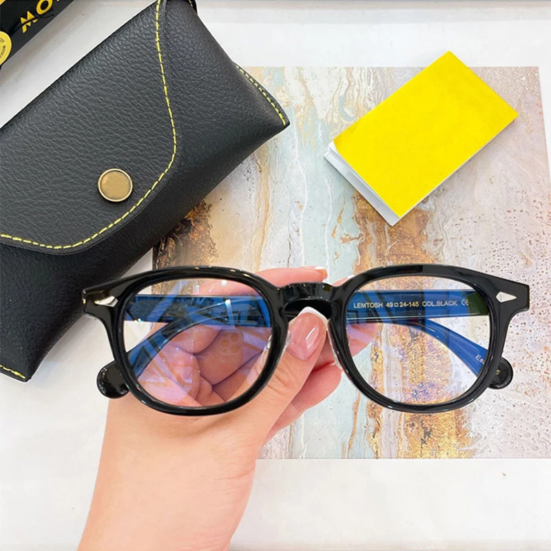 Lemtosh Anti Blue Light Glasses Muž Johnny Depp Eye -Glasses Žena luxusná značka Vintage Acetát Rám počítačový telefón Okuliare