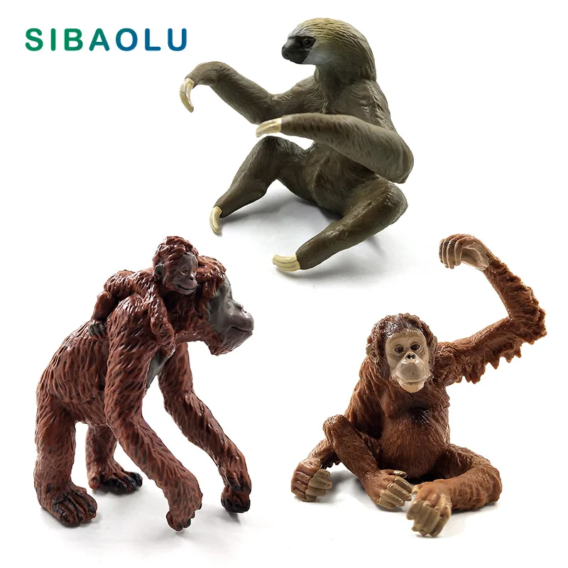 Lenivý orangutan šimpanz gorilla gibbon opíc Monkey Animal Model figurín Domáca dekorácia miniatúrna rozprávková záhrada Doplnky