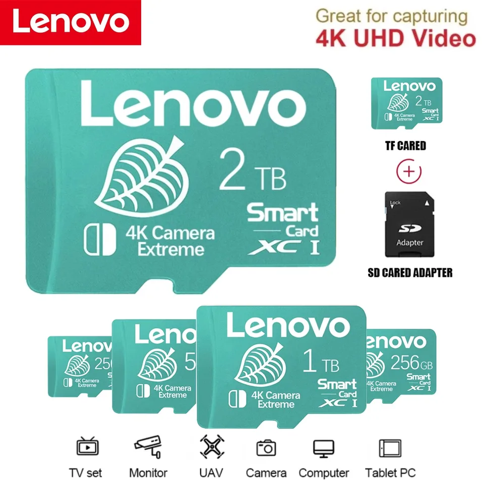 Lenovo 2TB SD Pamäťová karta 1TB 512 GB 256 GB A2 U3 Micro TF SD karta 128 GB Vysokorýchlostná MLC TF karta pre hry Nintendo Switch PS4 Games