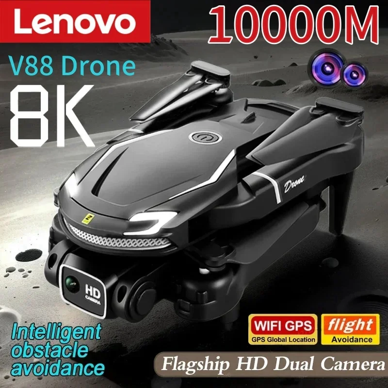 Lenovo V88 Drone 8K HD High-Definition Camera Anti-Shache Drone Dual Camera WiFi GPS