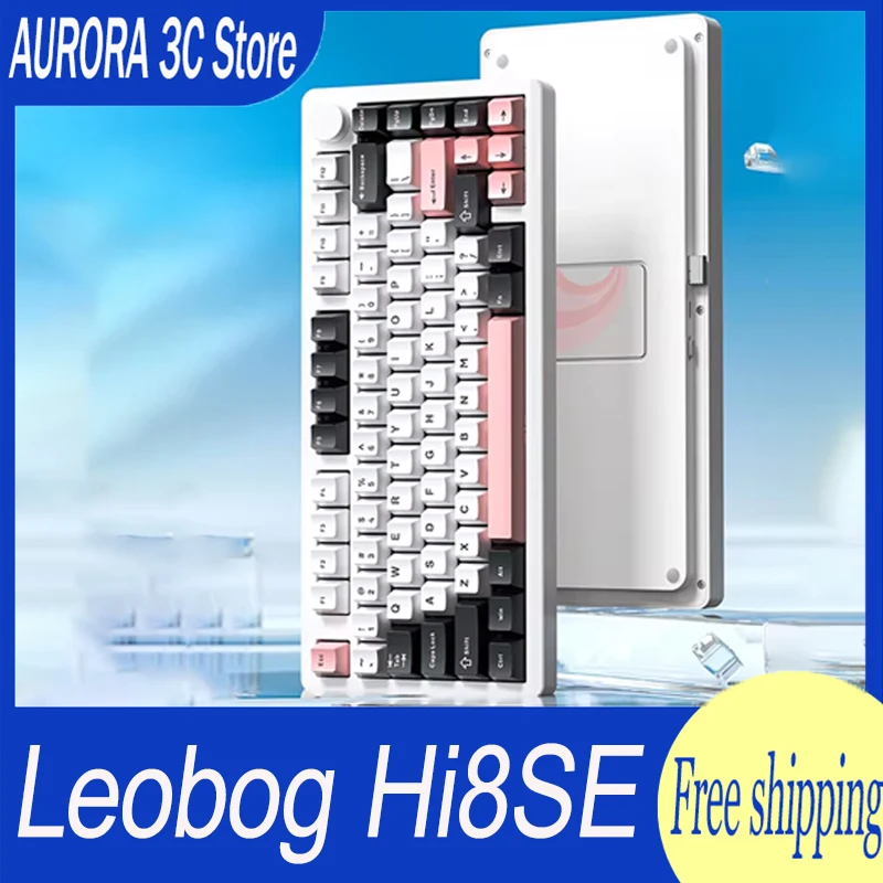 Leobog hi8se Mechanická klávesnica tesnenie bezdrôtových klávesníc hliníkovej zliatiny 3 režim Hi8 SE Prispôsobenie darčekov pre klávesnicu Hot Swap Gamer