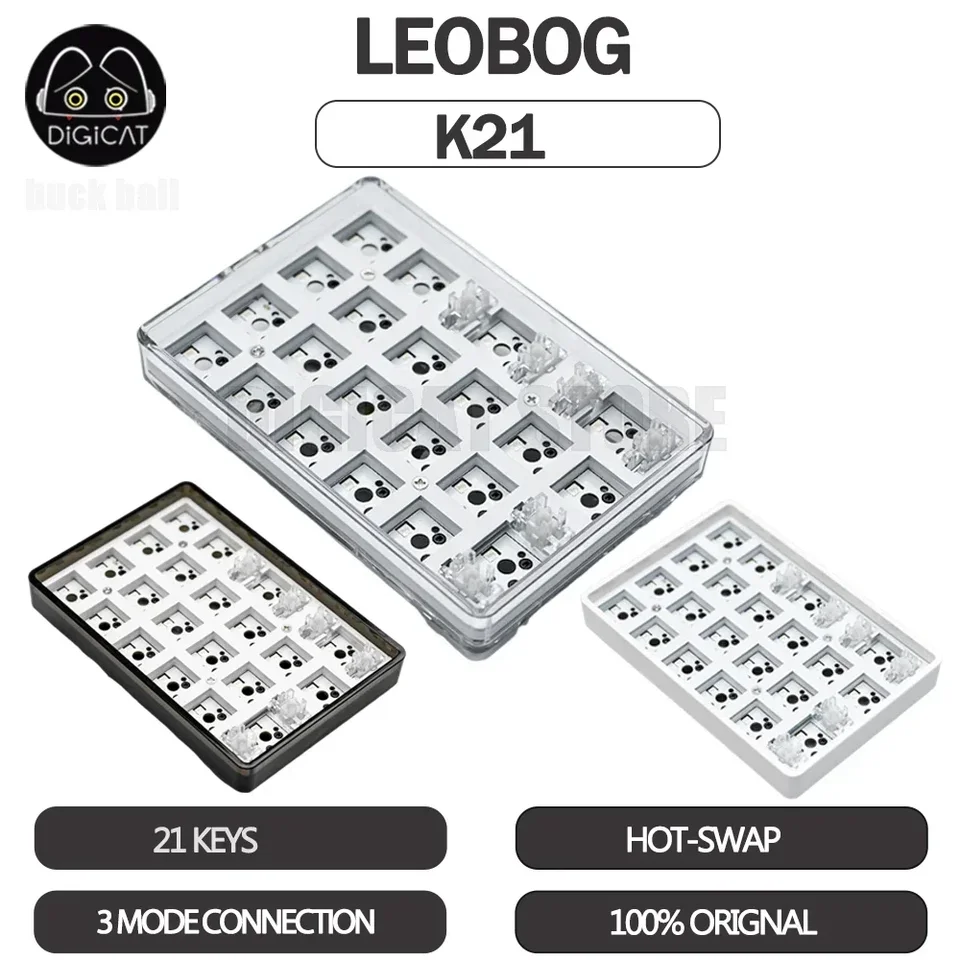 Leobog K21 Numpad súpravy 3 režim USB/2,4G/Bluetooth Wireless Keyboard Kit 21 Klávesy RGB Hot-Swap Prispôsobené Mini numerické kľúče