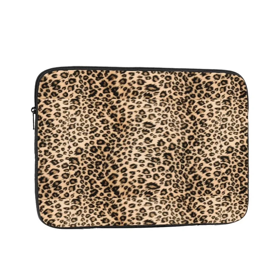 Leopard Faux Fur Animal 12 13 15 17 17 palca puzdro pre notebook pre MacBook Air Pro Nonotebook Bag Case Shock odolný vak