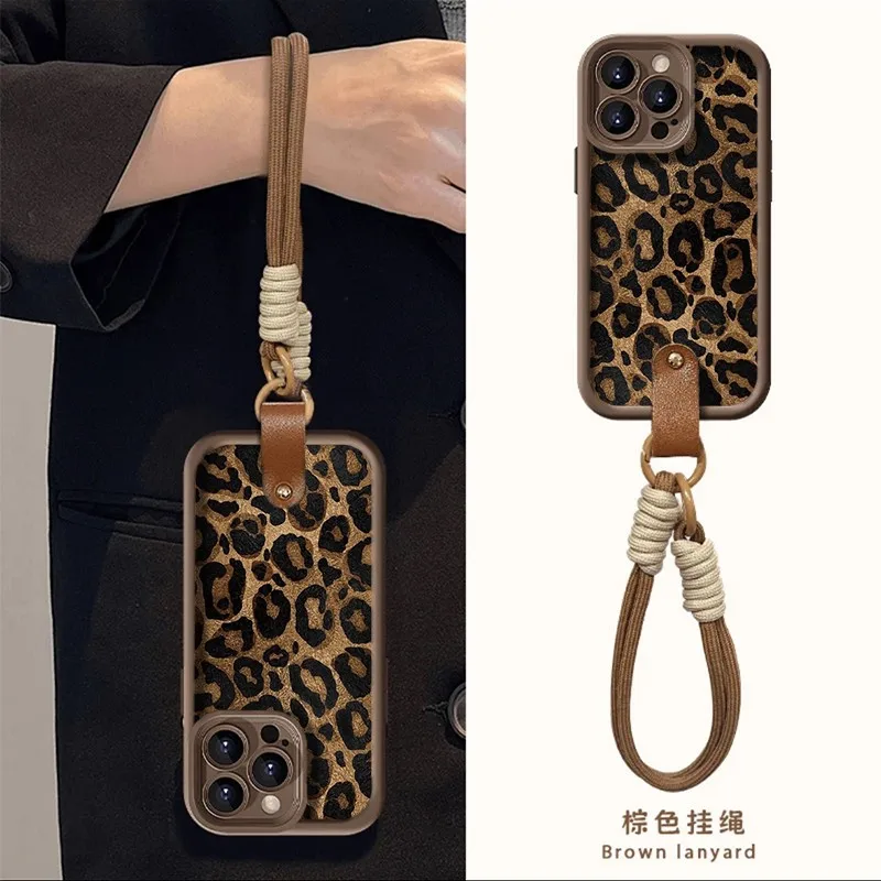 Leopard tlačené ručné remienok pre ruky pre telefón pre Oppo Realme C67 C63 C65 C53 C35 C55 C33 C31 C15 C21Y C25Y C12 C30 11 8 5 C17 C2 7i