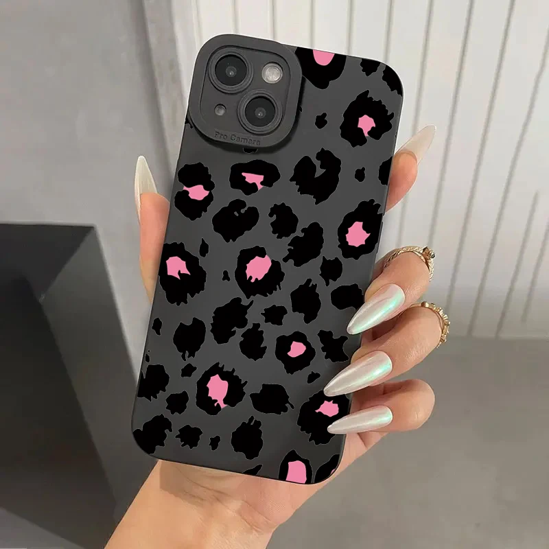 Leopardový dizajn štýlové ružové puzdro pre Samsung S24 Ultra Case Galaxy S23 S22 Plus S21 Fe A32 A52 A13 A53 A53 A14 A34 A54