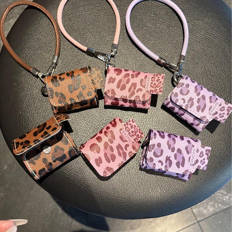 Leopardská kožená slúchadlá pre AirPod 1 2 3 Pro Pro2 4 bezdrôtové slúchadlá Bluetooth slúchadlá Litchi Pin Cover Cover