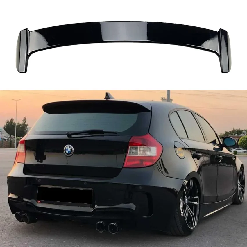 Lesk Čierny automobil Zadný kufrový spojler krídlo krídlo Spoiler Wing Automatické príslušenstvo dekorácia pre BMW 1 sériu E81 E87 2005-2011 118i 120i