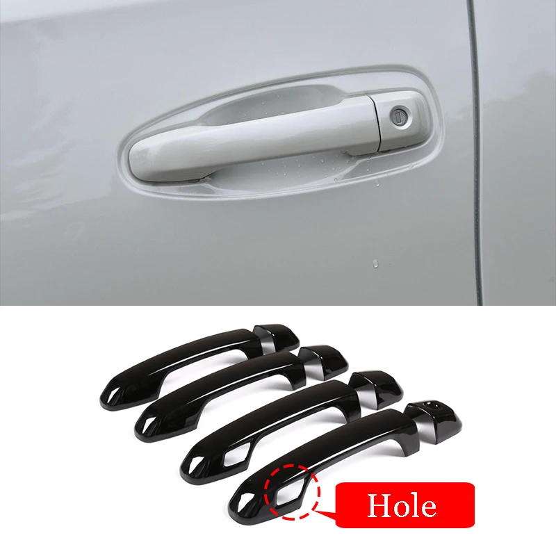 Lesklé čierne brehové rukoväte ABS TRIM KOMPORY PRÍSLUŠNÍCTVO pre Toyota Land Cruiser Prado FJ150 150 2010-18 s dvoma inteligentnými otvormi