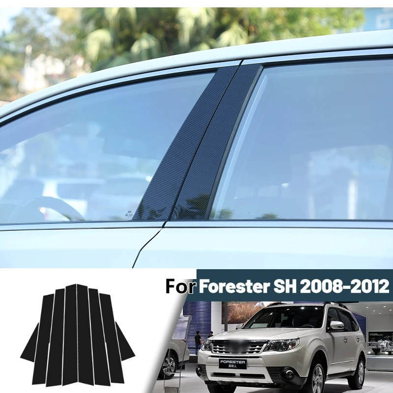 Lesklé čierne zobrazené dvere okien za okenné dvere bc stĺpový stĺp stĺpcový nálepka pre Subaru Forester SH MK3 SK MK5 Outback WRX XV