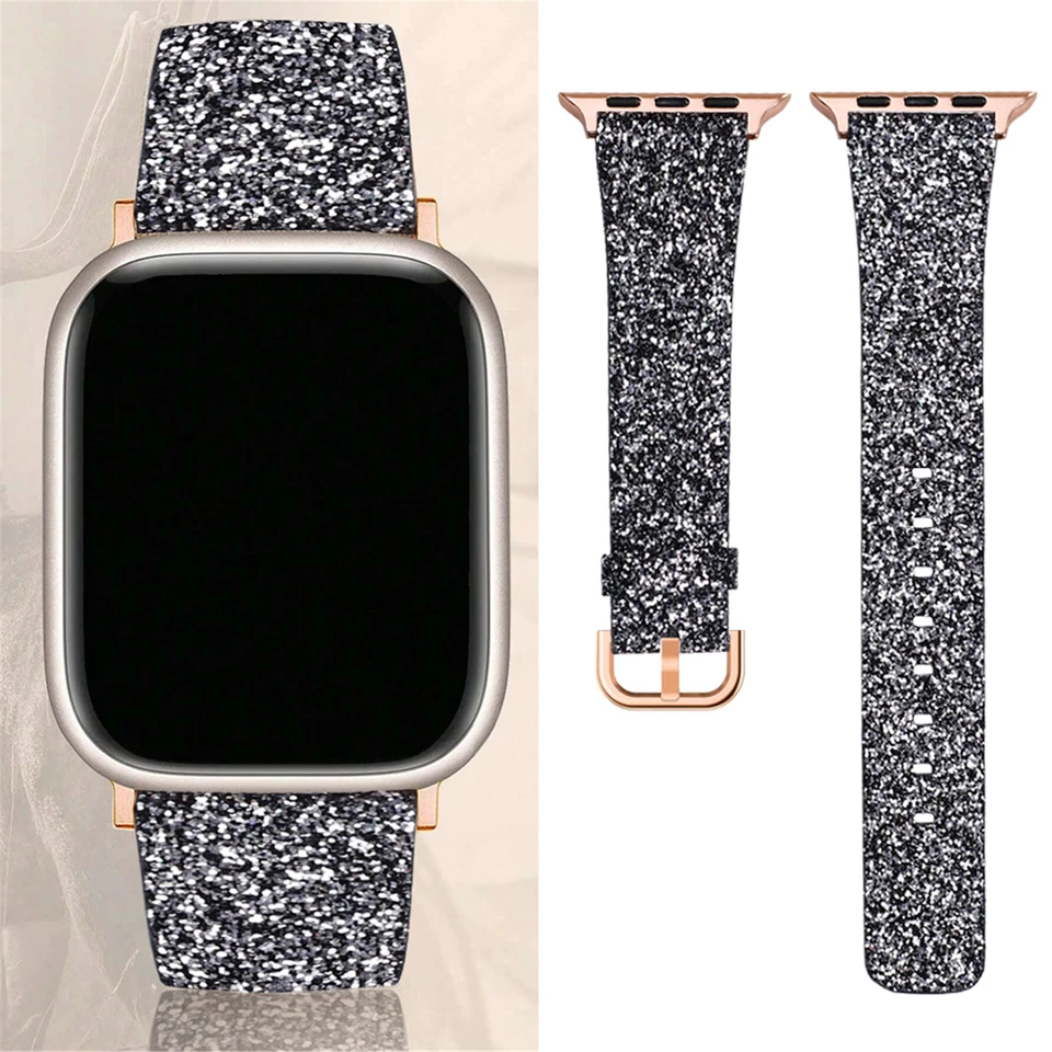 Lesklý kožený remienok pre Apple Watch Band Ultra 49 mm 45 mm 44 mm 42 mm 41 mm 40 mm 38 mm dámsky módny náramok Iwatch 9 8 7 6 5 4 3 SE