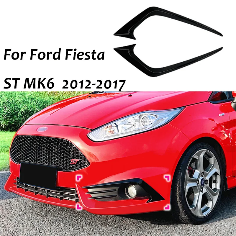 Lesklý čierny/uhlíkový vzhľad auta FOG FOG FARM Light Remes krycie nálepky TRES SICKERS Kit pre Ford Fiesta St MK6 2012-2017 Styling automobilu