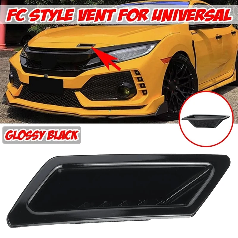 Lesklý čierny univerzálny automobil predný nárazník kapucňa vetracie vzduchové výzdoba pre Honda Civic -A4 B8 Golf BMW -E90 E80 E82 F30
