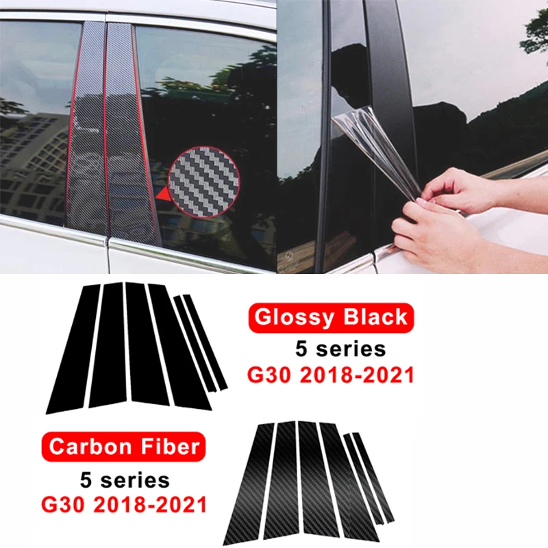 Leskostná nálepka na stĺpiky dverí s dňom auta pre BMW E60 F10 G30 F07 Séria 5 520I 523I 525I 528I 530I 535I Okno B Príslušenstvo