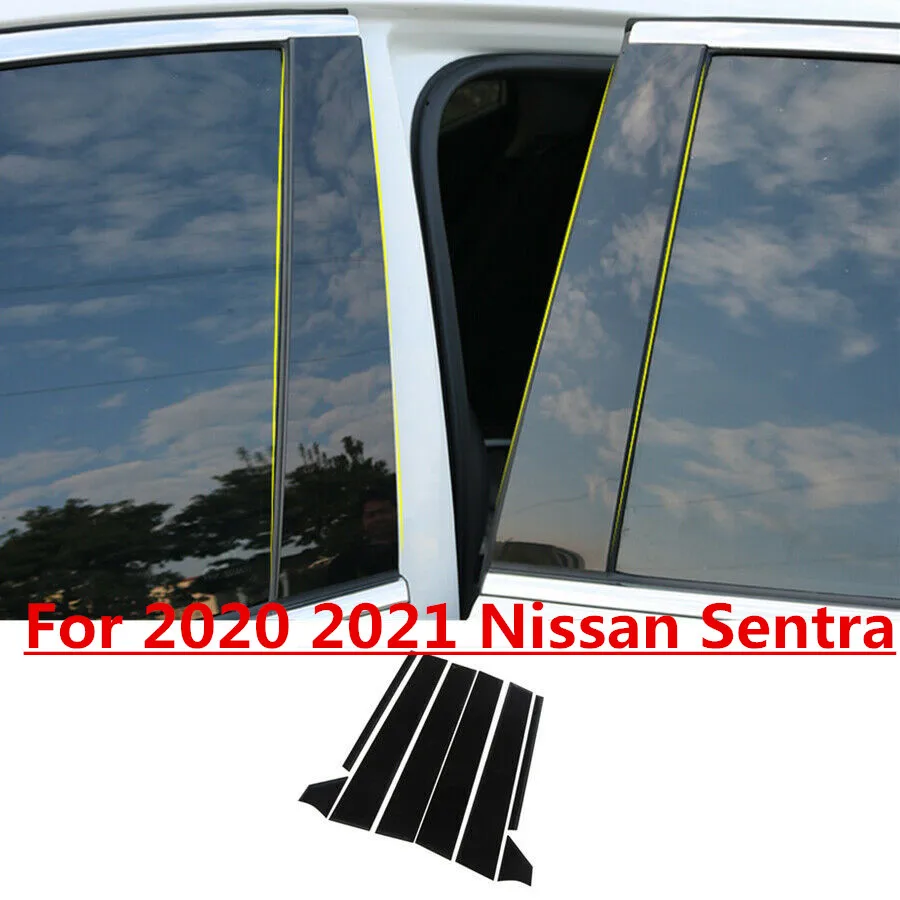 Leskované čierne okenné okenné stĺpce stĺpce stĺpce lišta pre Nissan Sentra 2020 2021 Exteriér Automatické náhradné diely