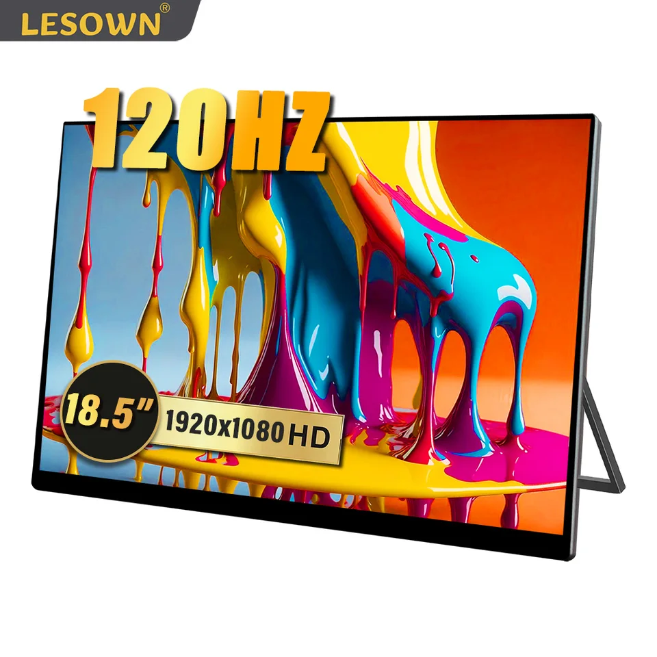 LESOWN 18,5 palca 120Hz 1080p FHD IPS Veľký prenosný monitor USB-C HDMI dotykový sekundárny cestovný displej pre herné PC PS4/5