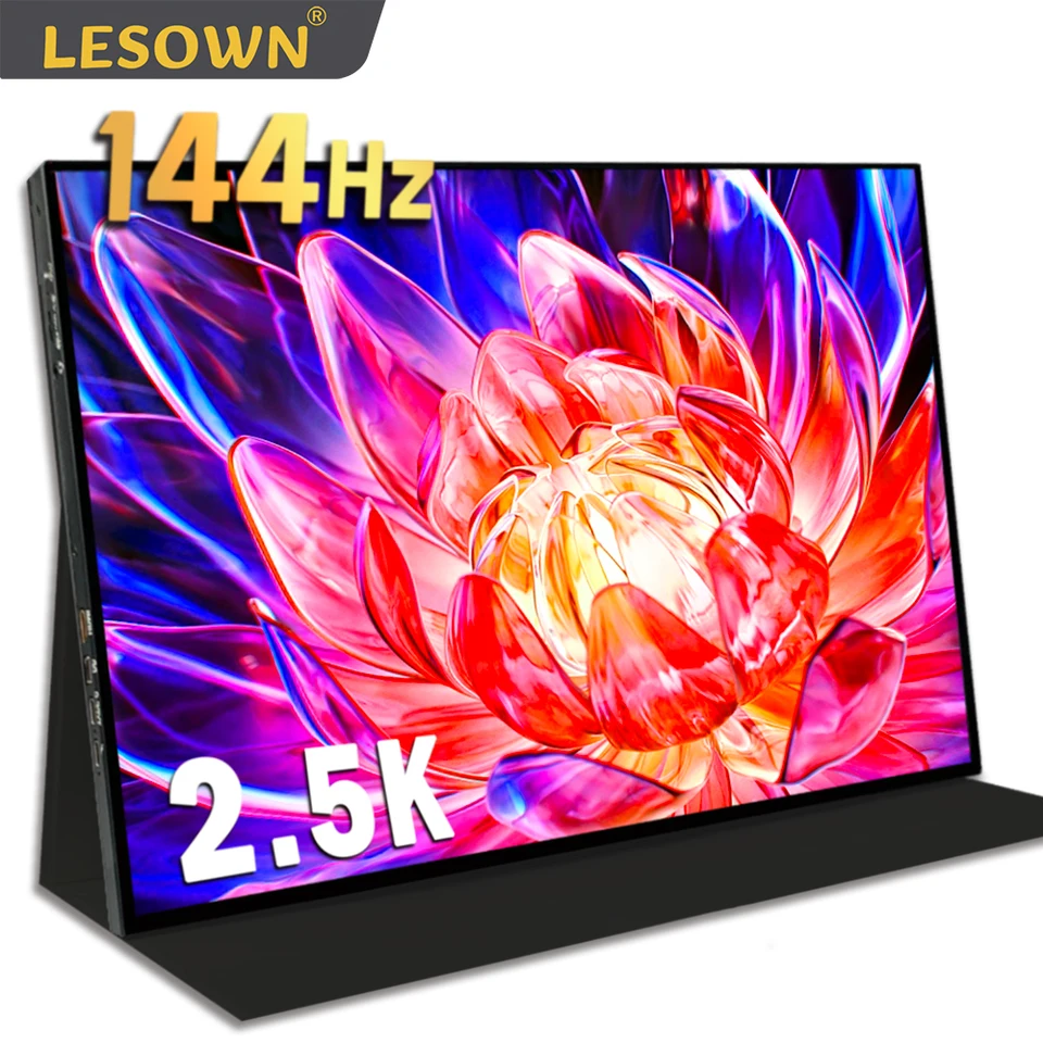 LESOWN Gaming Monitor 144 Hz 2,5K 100%SRGB USB-C prenosný počítač rozšírená 18-palcová dotyk prenosná prenosná monitor pre prepínač výkresu