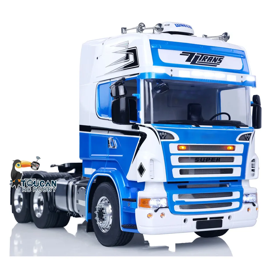 LESU 1/14 RC 6X6 TRACTOR TRACTOR Kovový podvozok Maľované zostavené rádiové ovládacie vozidlo Model svetlá Zvuky prispôsobené hračky THZH1672