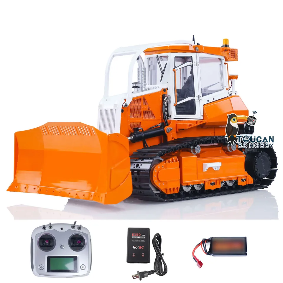 LESU 1/14 RC AOUE 850K Bulldozer kovový hydraulický diaľkový ovládač Toucan Maľované čierne stopy Dozer vonkajšie diy modely auta