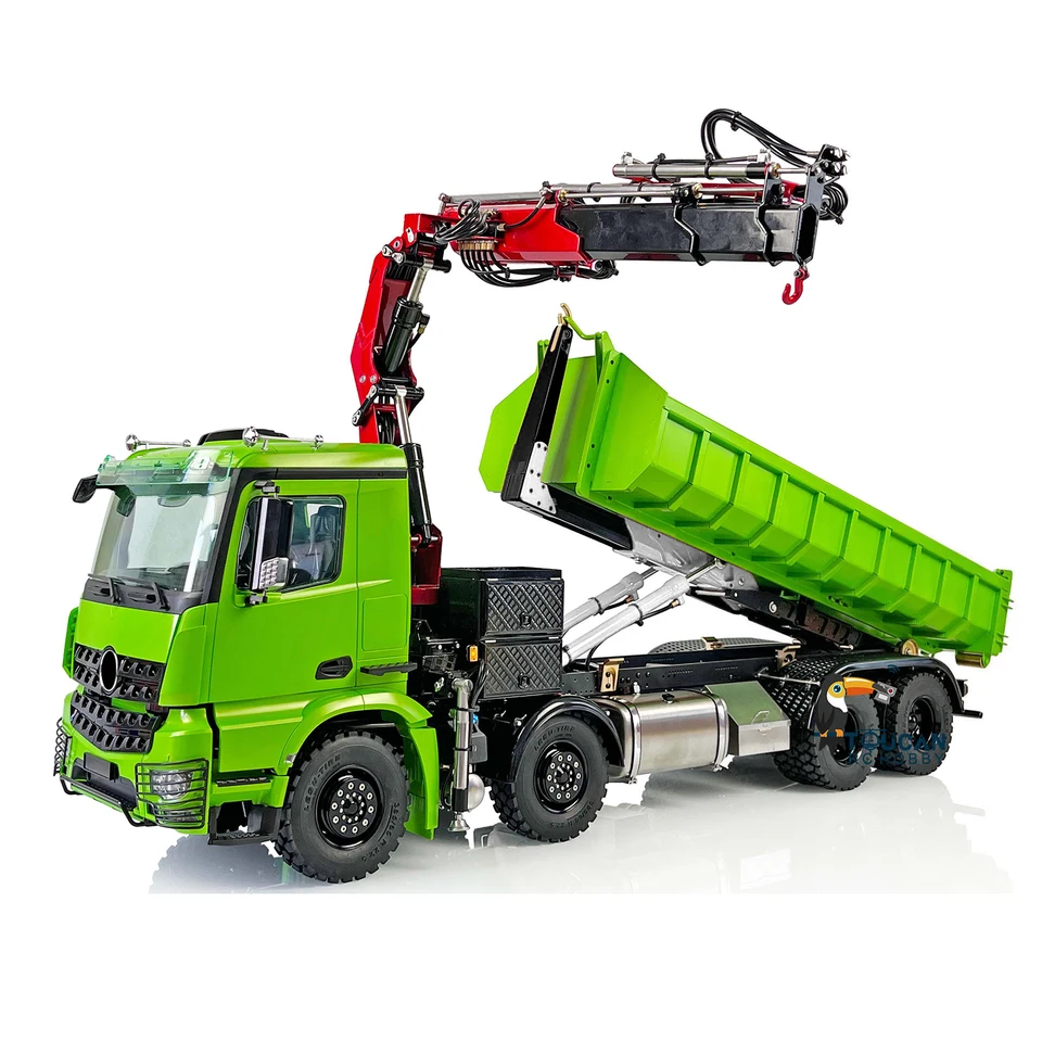 LESU 1/14 RC kovový hydraulický žeriav 8x8 Tipper Dramper Diaľkové ovládanie auto natreté Zostavené modelové zvukové zvukové hračky THZH1381