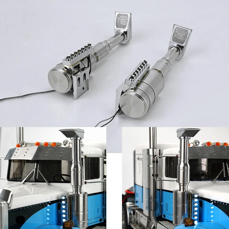 Lesu Metal Air Filter s LED denným svetlom pre LED pre 1/14 RC Tamiya King Hauler Grand Huuler Tractor Truck DIY MODEL
