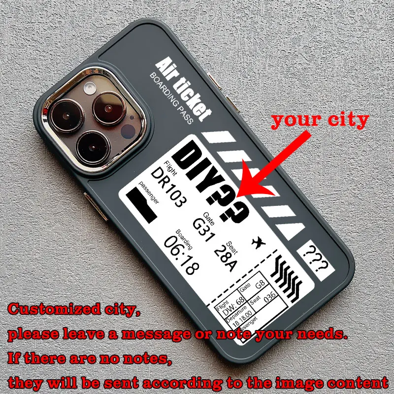 Letecké cestovné mesto Creatívne prispôsobenie DIY telefón pre iPhone 11 12 13 15 16 Pro Max x xr 14 7 8 Plus SE20 Soft Cover