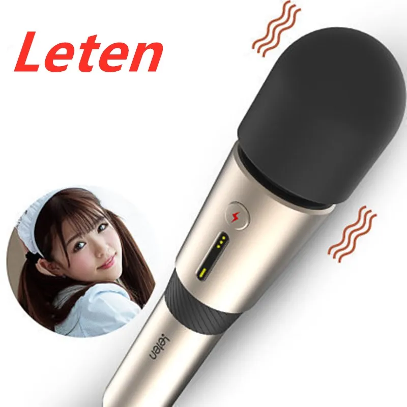 LETEN AV Vibrator Heating Výkonná veľká hlava Kúzelný prúžok stimulátor klitorisu dospelých