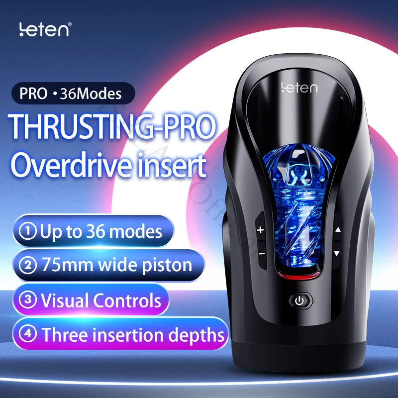 Leten Thusting-Luxury Vysokorýchlostný teleskopický samec Masturbator Machine Automatické tlačenie vagíny masturbácie sexuálne hračky pre mužov