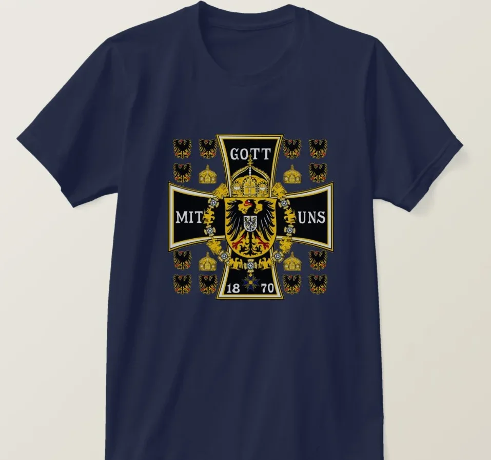 Letná bavlnená krátka rukáv O-Neck Pánske pánske tričko Nové S-5XL Prusko Iron Cross WW1 WW2 Nemecko Cisárske krížové medailové tričko Tričt