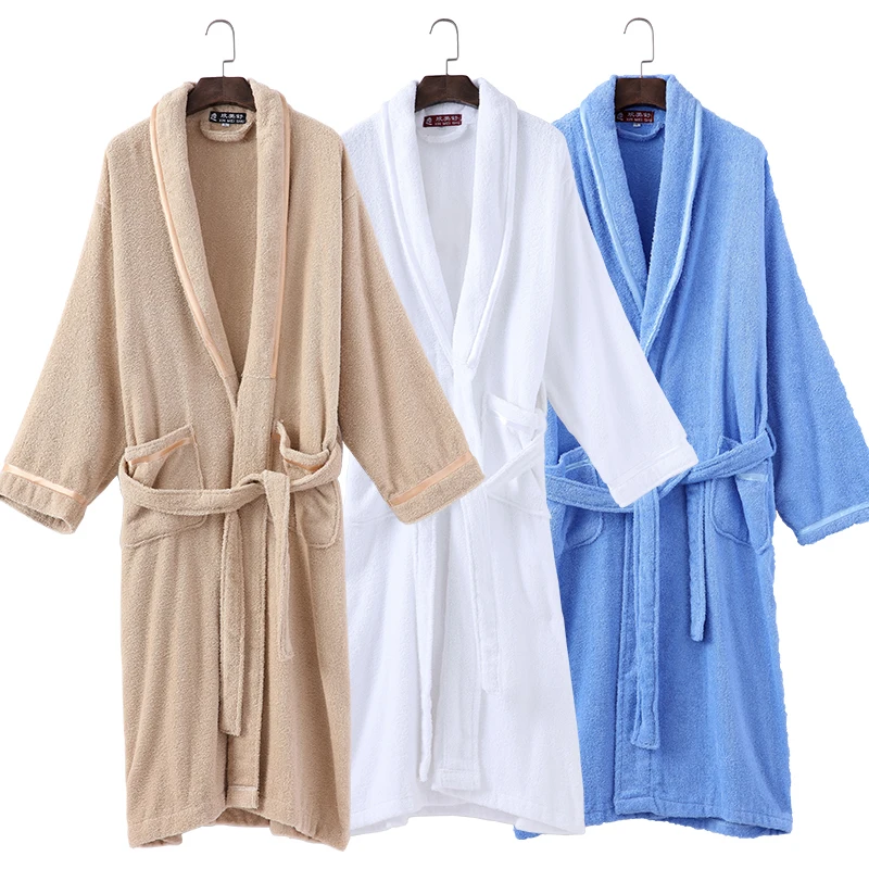 Letná bavlnená kúpeľňa Ženy Men Zimné uteráky pyžamy biele nočné šaty župan kimono rúcho domáce dresing