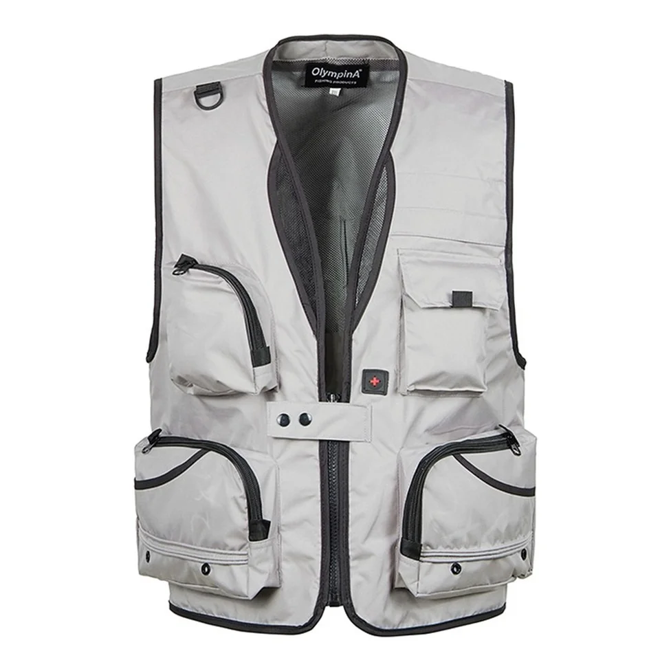 Letná bunda bez rukávov pre mužov s mnohými vreckami Muž Male Pusent Priedušná gilet fotograf Vest Men Baggy vesty 5xl