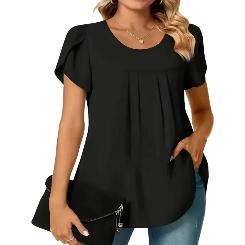 Letná dámska nová plus veľkosť 1xl-5xl módne a elegantné tričká Dám