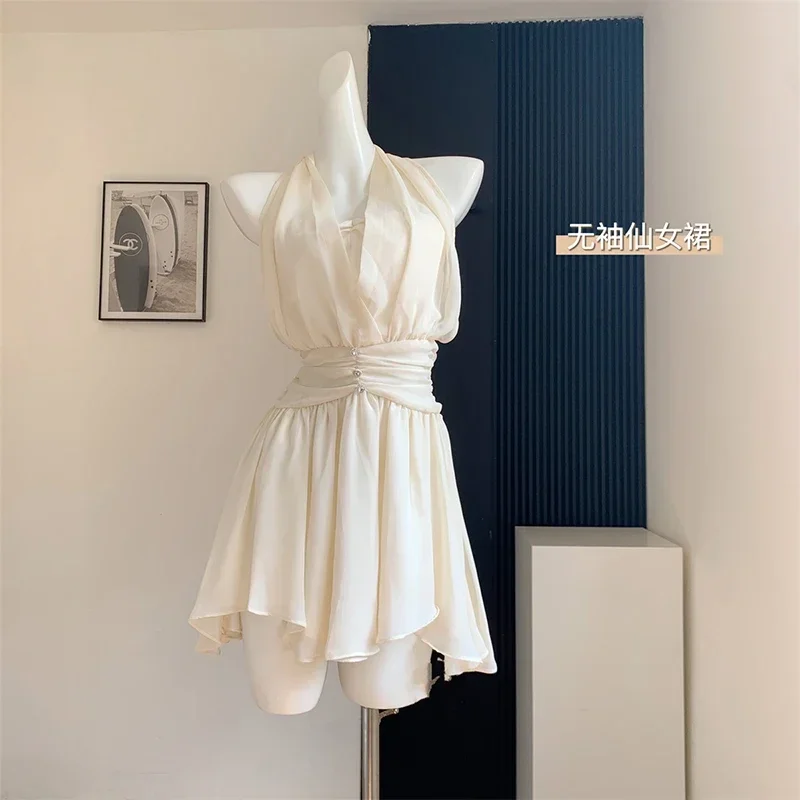 Letná móda elegantné ženy rozprávkové šaty štíhle zabalené béžové plesové šaty Diamonds Design Slim Robe Mori Girl Luxusná formálna príležitosť